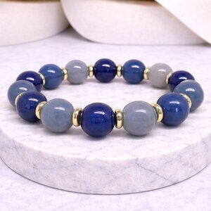 Blue Aventurine Stone 10mm Beads Stretch Bracelet Crystal Jewelry